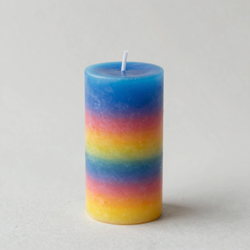 Layered color block candle