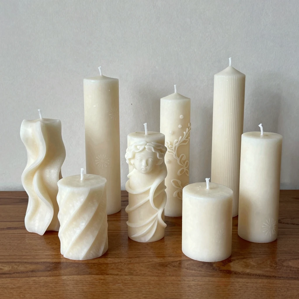 Artistic sculptural candles collection