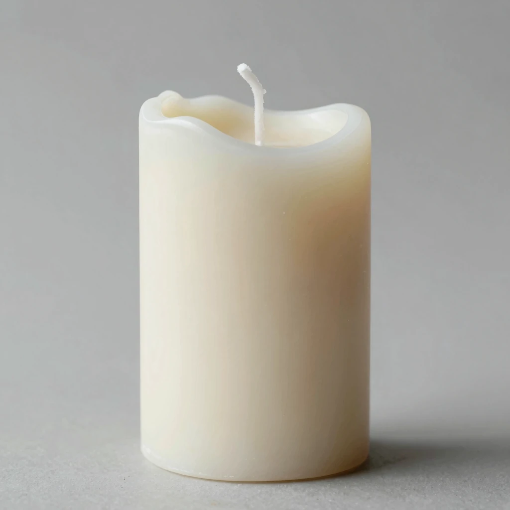 Sculptural Wave Candle in ivory soy wax